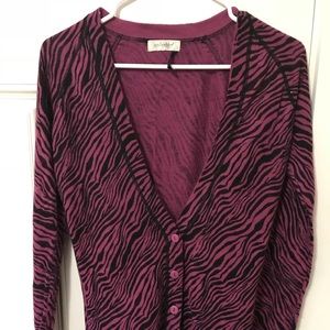 Magenta zebra print cardigan